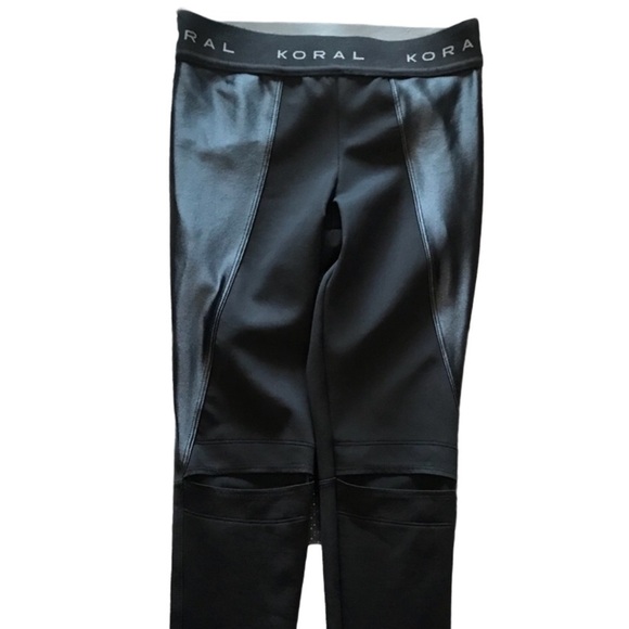 KORAL Luscious Slit Black Leggings Size XS - Picture 7 of 8